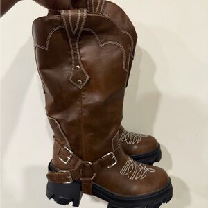 Brown Leather Women's Boots